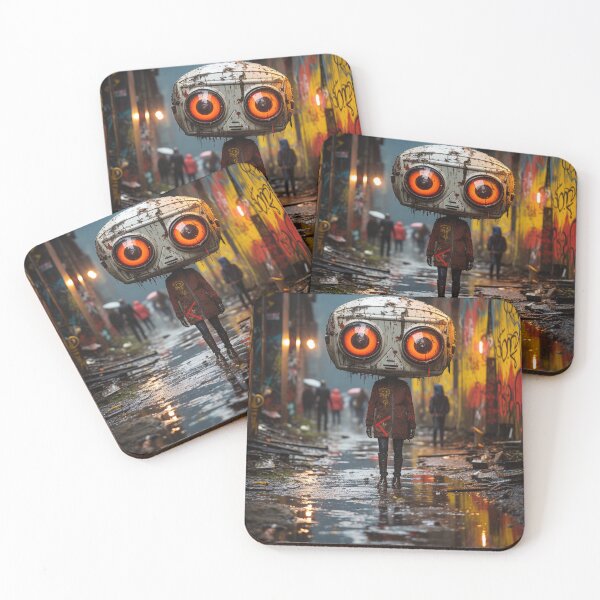 Item preview, Cybernetic Wanderer: Man with Robot Head in Graffiti Alley designed and sold by SuperSeries.