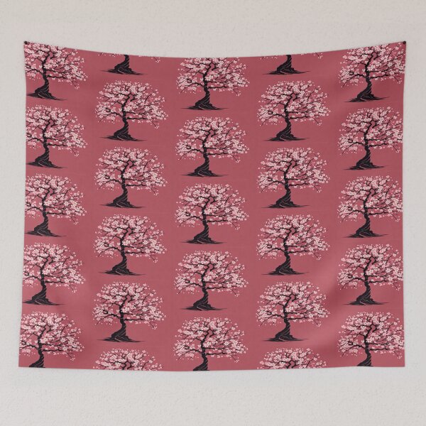 Item preview, Cherry Blossom Elegance on Deep Red designed and sold by Simple-Art-work.