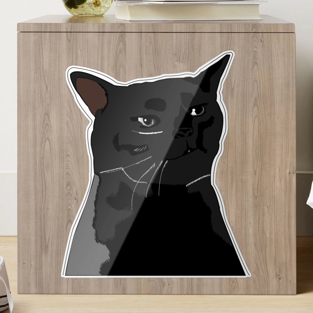 Black meme cat Sticker for Sale by ThiagoTrindade