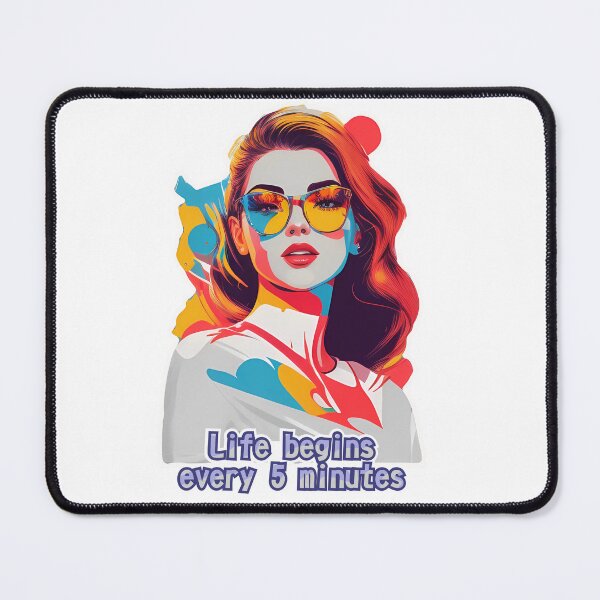 Item preview, Life begins every 5 minutes women's design t-shirt and sticker abstract vibrant color designed and sold by studiojer.