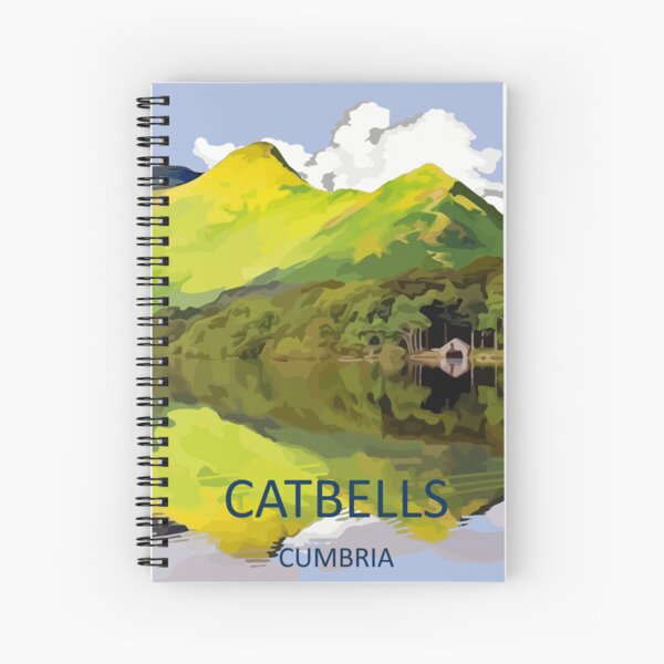 Catbells Lake District Cumbria Travel Poster Spiral Notebook