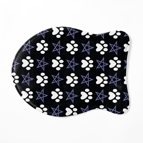 Pentagram & Paw Pattern - Periwinkle Purple Cat Mat