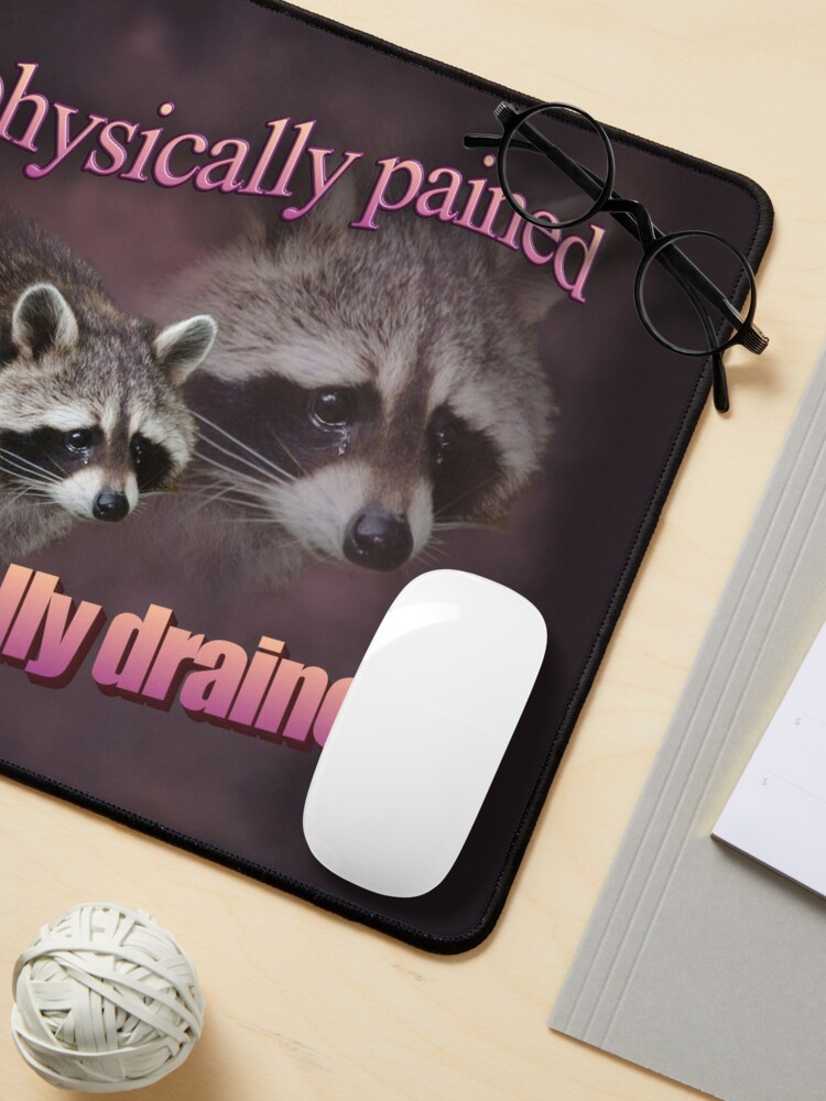 Physically Pained, Mentally Drained Raccoon Meme Sticker for Sale by  JinglesArt