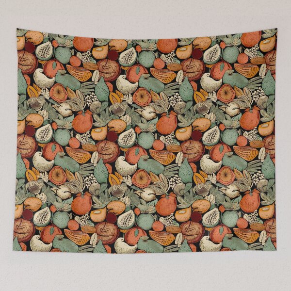 Item preview, Citruses and all kind of fruit with leaves. Lovely vivid pattern,  designed and sold by KlaudiDesignArt.