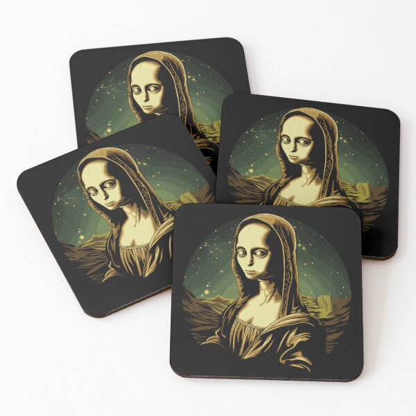 Item preview, UFO Mona Lisa Alien Gifts Men Women Kids Funny Alien designed and sold by KsuAnn.