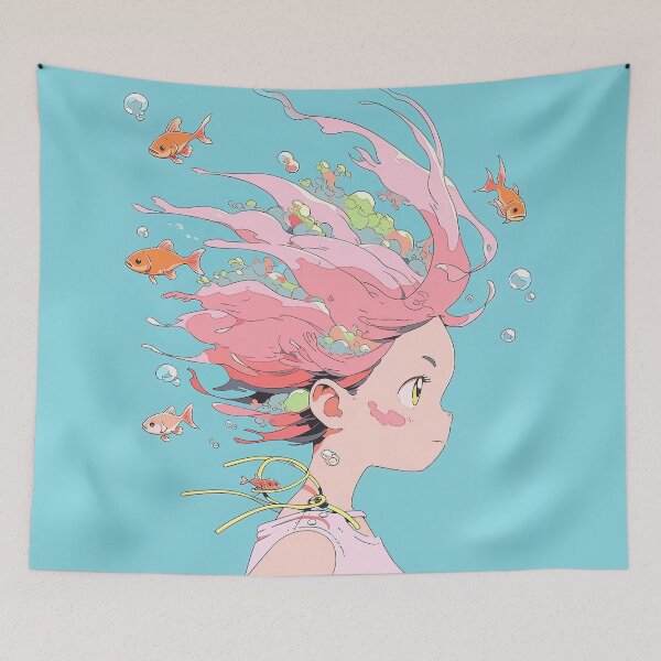 Item preview, Cute Anime Mermaid Fish Girl designed and sold by sμ (smew).