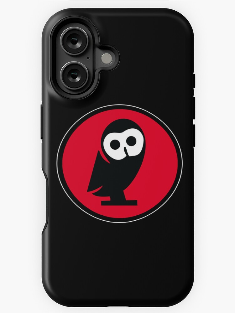 Thumbnail 1 of 4, iPhone Case, Red Owl of Minerva in White Circle designed and sold by twpolger.