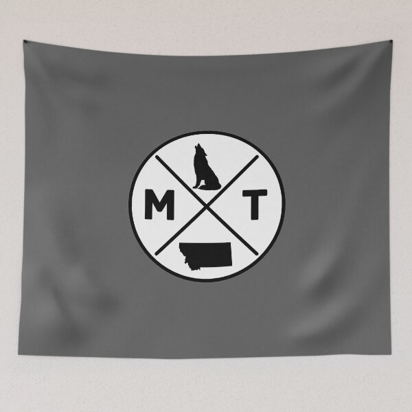 Item preview, 406 - Montana - MT - with state silhouette and howling wolf 03 designed and sold by Gilby-Designs.