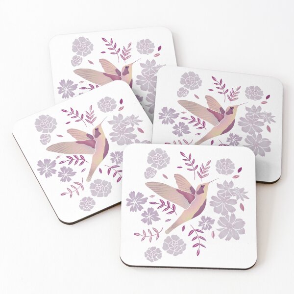 Item preview, Hummingbird and flowers - Pink / Mauve designed and sold by studio-lemplume.
