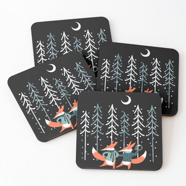 Item preview, Frosted Foxtrot- Foxes Dance in Winter Woods designed and sold by XSYS.
