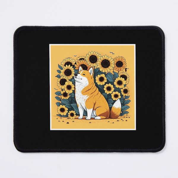 Item preview, Shiba inu dog surrounded by Sunflowers, Dog Lover designed and sold by Logiamerch.