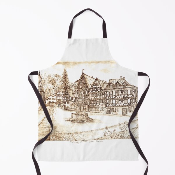 Item preview, Miltenberg Market Square Drawing, Germany, Summer - A Timeless Tapestry of Bavarian Charm designed and sold by studioSharonKay.