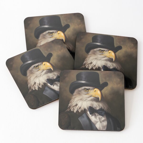 Item preview, Dapper Bald Eagle Portrait Art designed and sold by ConfettiSkyArt.