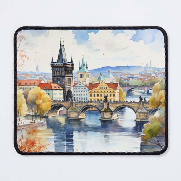 Item preview, A Watercolor Design of the Charles Bridge in Prague - Czech Republic designed and sold by Sketch-Shack.