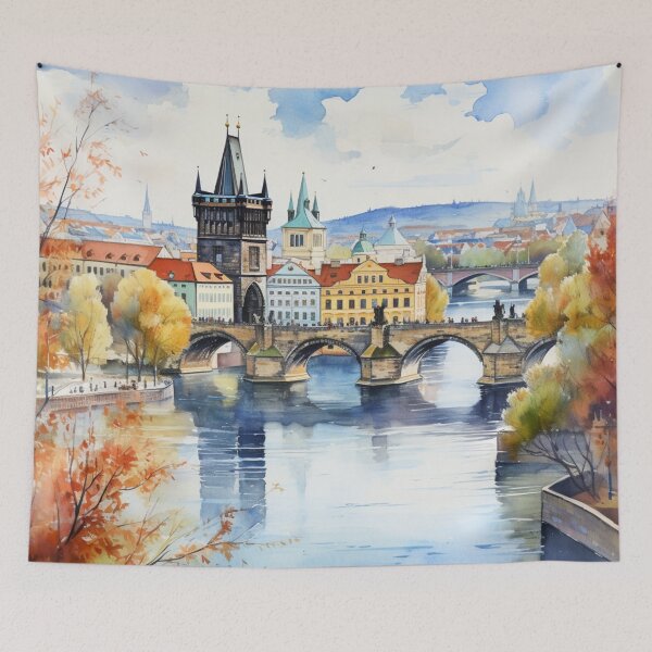 Item preview, A Watercolor Design of the Charles Bridge in Prague - Czech Republic designed and sold by Sketch-Shack.