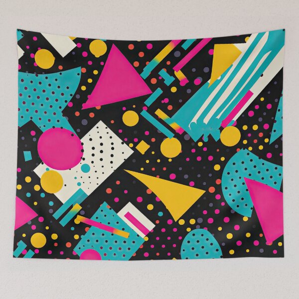 Item preview, Funky 80s and 90s Nostalgia Pop Pattern designed and sold by AeonAcademy.