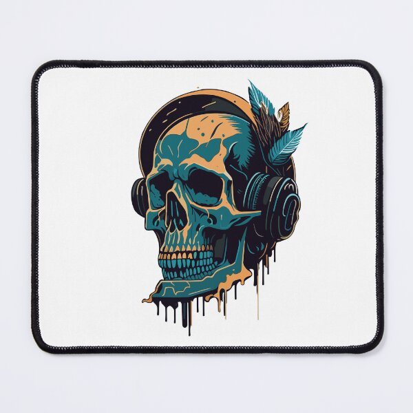 Item preview, skullcandy - skullhead with headset designed and sold by Print Alpha.