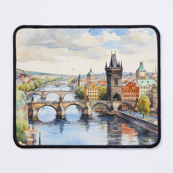 Item preview, A Watercolor Design of the Charles Bridge in Prague - Czech Republic designed and sold by Sketch-Shack.