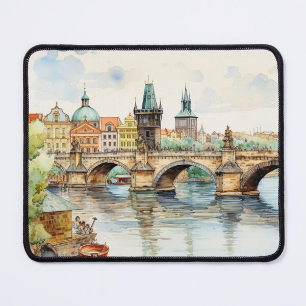 Item preview, A Watercolor Design of the Charles Bridge in Prague - Czech Republic designed and sold by Sketch-Shack.