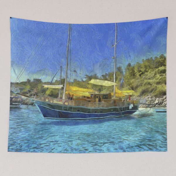 Item preview, Aegean Sea Yacht Art designed and sold by Londonimages.