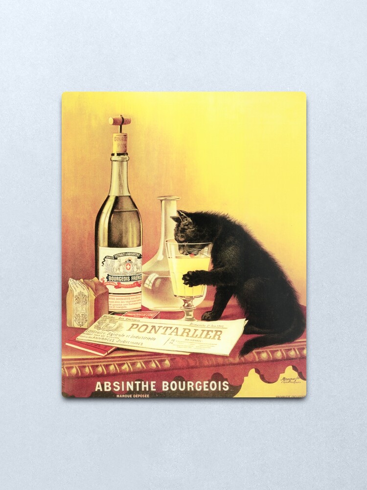 Alternate view of Vintage Black Cat Absinthe Poster Metal Print
