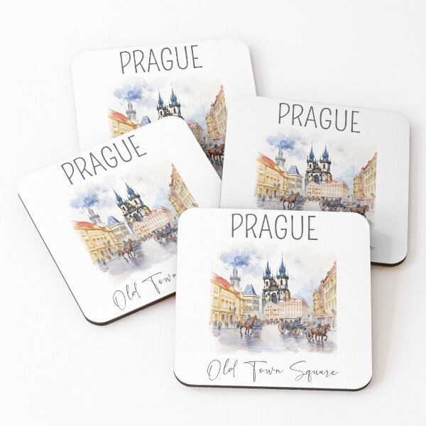 Item preview, A Watercolor Design of the Old Town Square in Prague - Czech Republic designed and sold by Sketch-Shack.