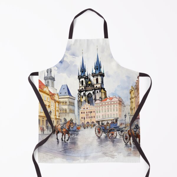 Item preview, A Watercolor Design of the Old Town Square in Prague - Czech Republic designed and sold by Sketch-Shack.