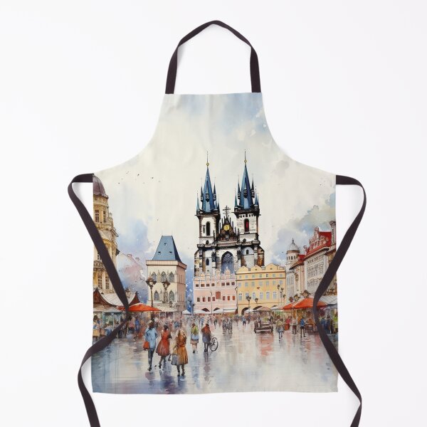 Item preview, A Watercolor Design of the Old Town Square in Prague - Czech Republic designed and sold by Sketch-Shack.