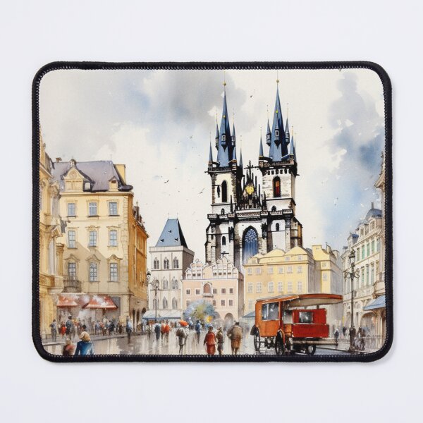 Item preview, A Watercolor Design of the Staroměstské Náměstí in Prague - Czech Republic designed and sold by Sketch-Shack.