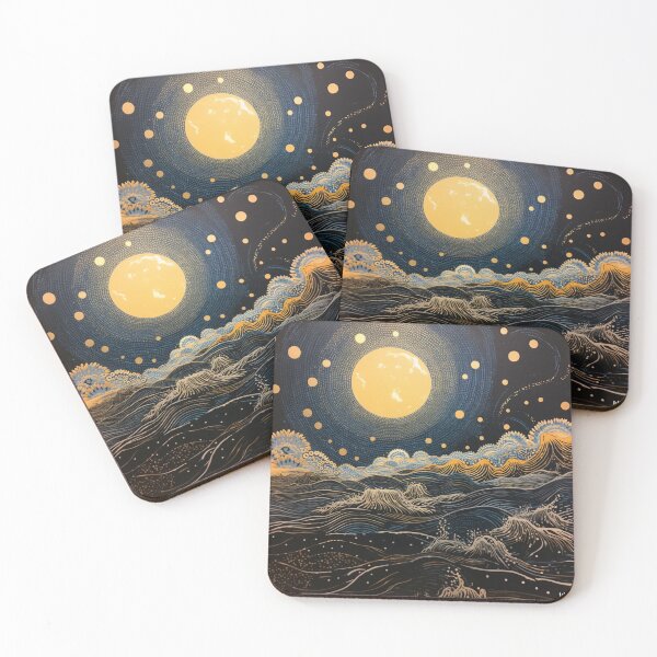 Item preview, Moon and sea designed and sold by JeNoStudio.