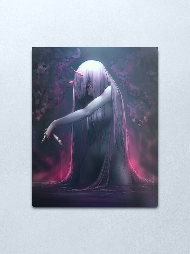 Alternate view of Zero Two Darling in the FRANXX Metal Print