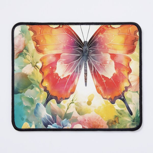 Item preview, Colorful butterfly surrounded by flowers designed and sold by WallWhimsyWorks.