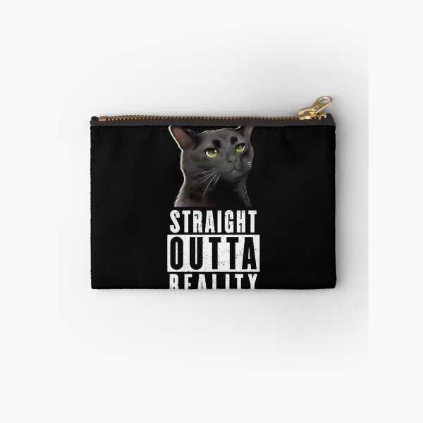 Item preview, Black Cat Zoning Out Straight Outta Reality Cat Meme designed and sold by CarpeDiem96.