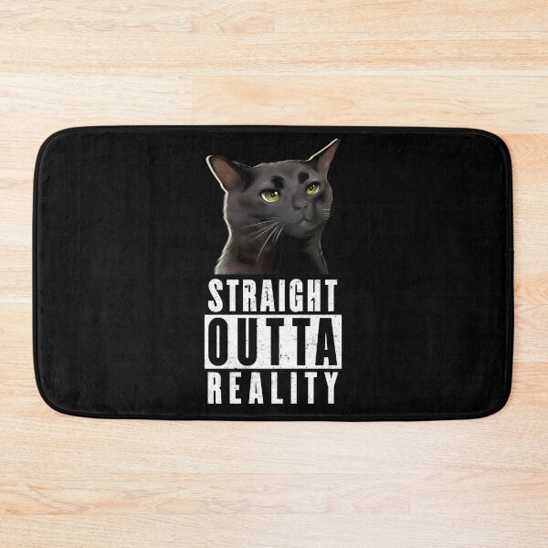 Item preview, Black Cat Zoning Out Straight Outta Reality Cat Meme designed and sold by CarpeDiem96.