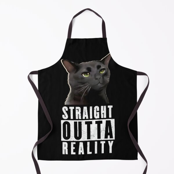 Item preview, Black Cat Zoning Out Straight Outta Reality Cat Meme designed and sold by CarpeDiem96.
