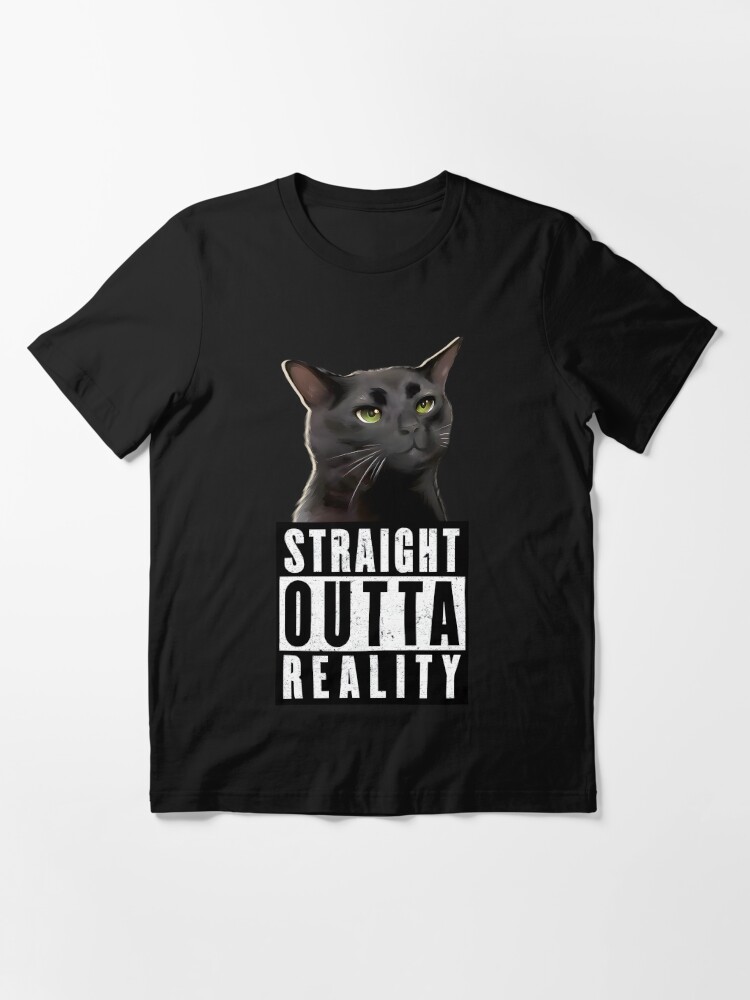 Black Cat Zoning Out Straight Outta Reality Cat Meme