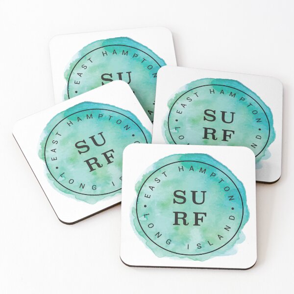 Item preview, East Hampton, Long Island, Watercolor Surfing Design designed and sold by Nauti & Nice Co.  Coastal Apparel Line.