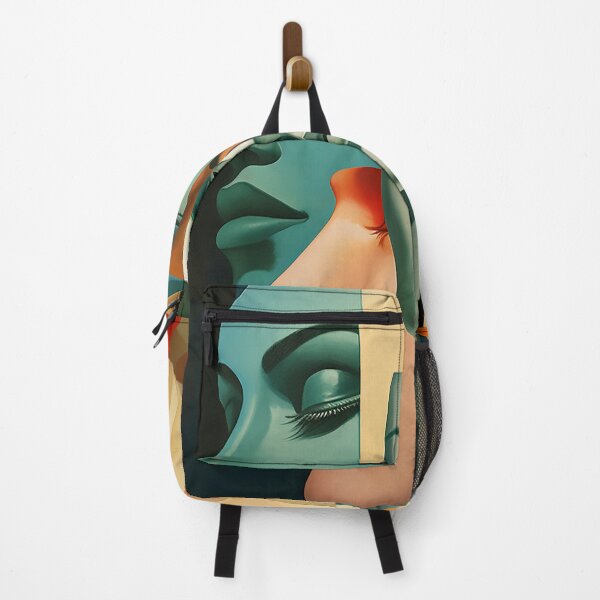 Item preview, Abstract woman faces that uses colorful overlapping shapes designed and sold by WallWhimsyWorks.