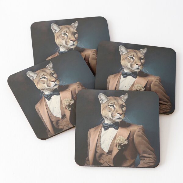 Item preview, Dapper Cougar Portrait Art designed and sold by ConfettiSkyArt.