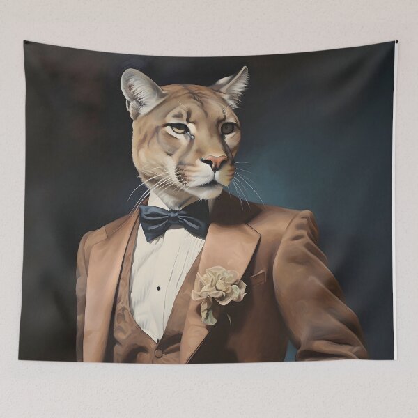 Item preview, Dapper Cougar Portrait Art designed and sold by ConfettiSkyArt.