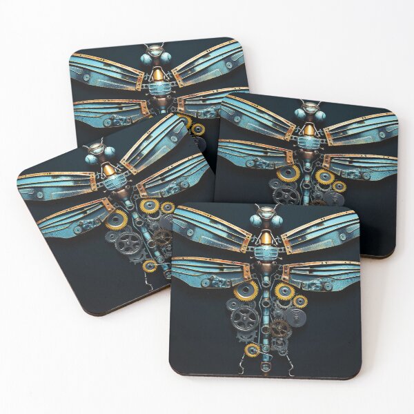 Item preview, Industrial cicada cutout on dark background designed and sold by WallWhimsyWorks.