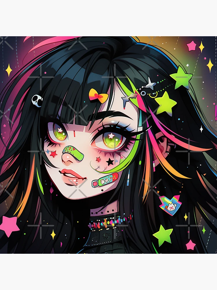 Gorgeous Gaze: Side-Profile Portrait of a Fabulous Anime Girl Sticker for  Sale by kaiolet