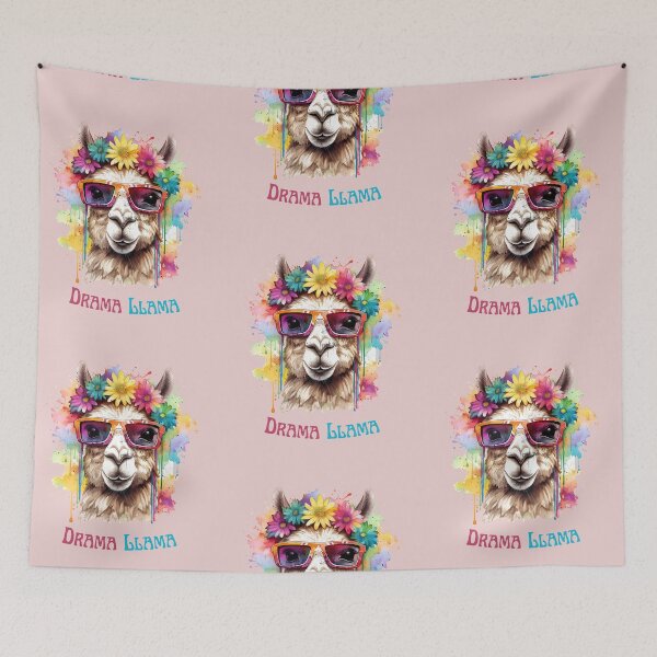 Item preview, Drama Llama Art Deco, Watercolor, BOHO, Vintage Retro Style designed and sold by pmrpac.