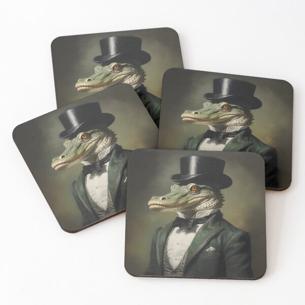 Item preview, Dapper Crocodile Portrait Art designed and sold by ConfettiSkyArt.