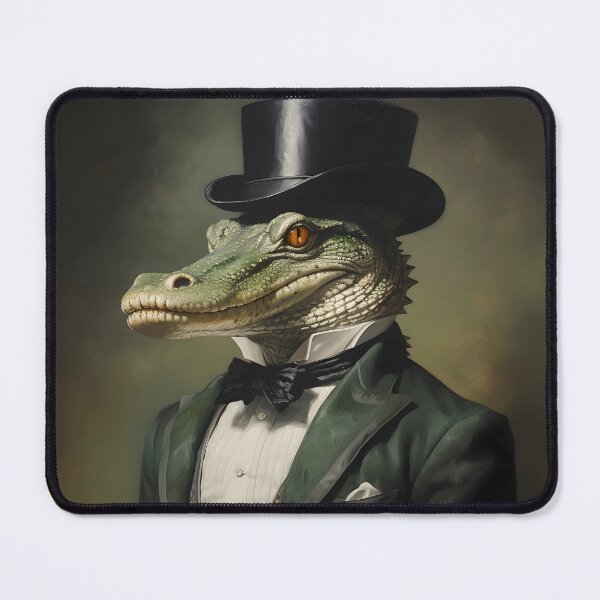 Item preview, Dapper Crocodile Portrait Art designed and sold by ConfettiSkyArt.