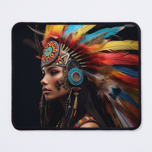 Item preview, Vibrant color Indian head dress digital print designed and sold by dcrc.