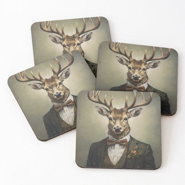 Item preview, Dapper Deer Portrait Art designed and sold by ConfettiSkyArt.