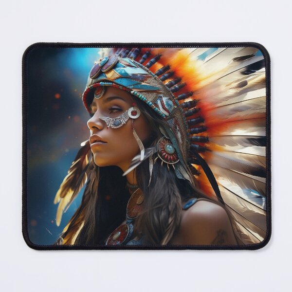 Item preview, Vibrant color Indian head dress digital print designed and sold by dcrc.