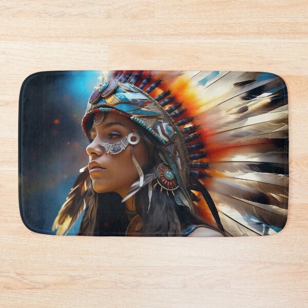 Item preview, Vibrant color Indian head dress digital print designed and sold by dcrc.