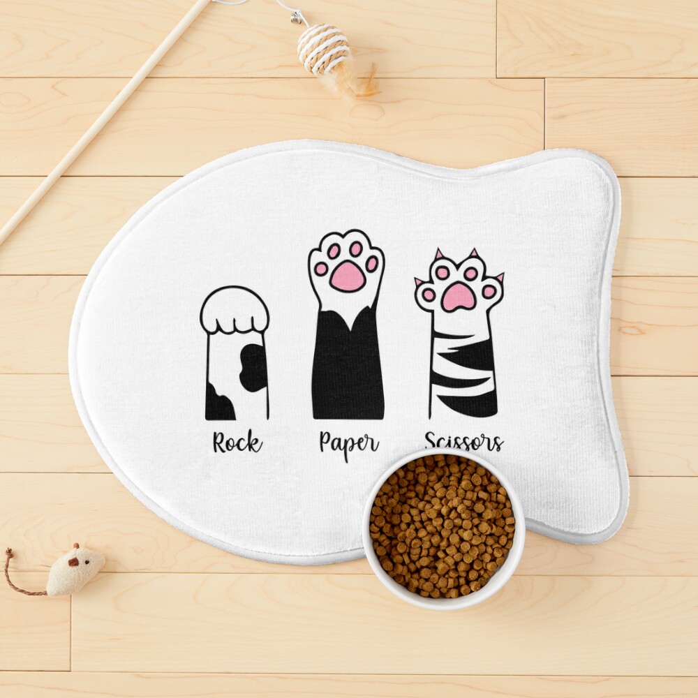 Rock Paper Scissors Hand Game Cute Cat Pink Paw Funny Cat Lover